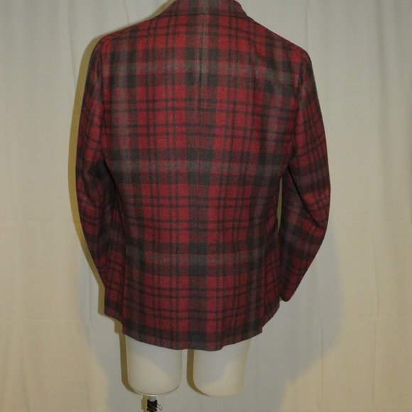 Isaia Dandy Double Face Ferdinando Cashmere Blend Burgundy Plaid Blazer 46R NWT - Picture 8 of 14